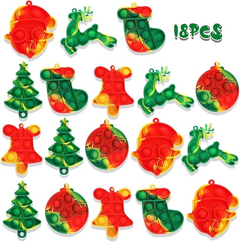 Recuerdos de fiesta de Navidad, 18 piezas de juguetes para ansiedad para niños y adultos, mini juguetes sensoriales de burbujas para presionar, disponible en Yaxa Venezuela