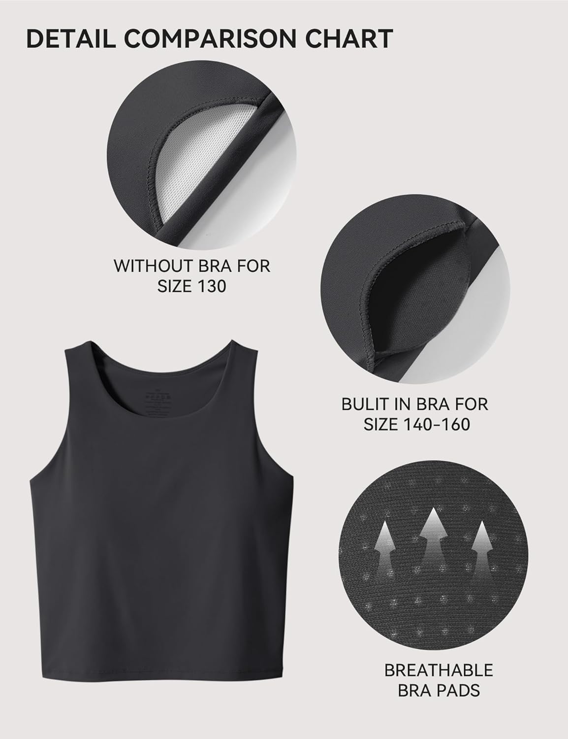 JOCMIC Girls Tank Tops Athletic Tanks with Built-in Bra Double-Lined Racerback Workout Crop Tops for Sports Yoga - Image 6