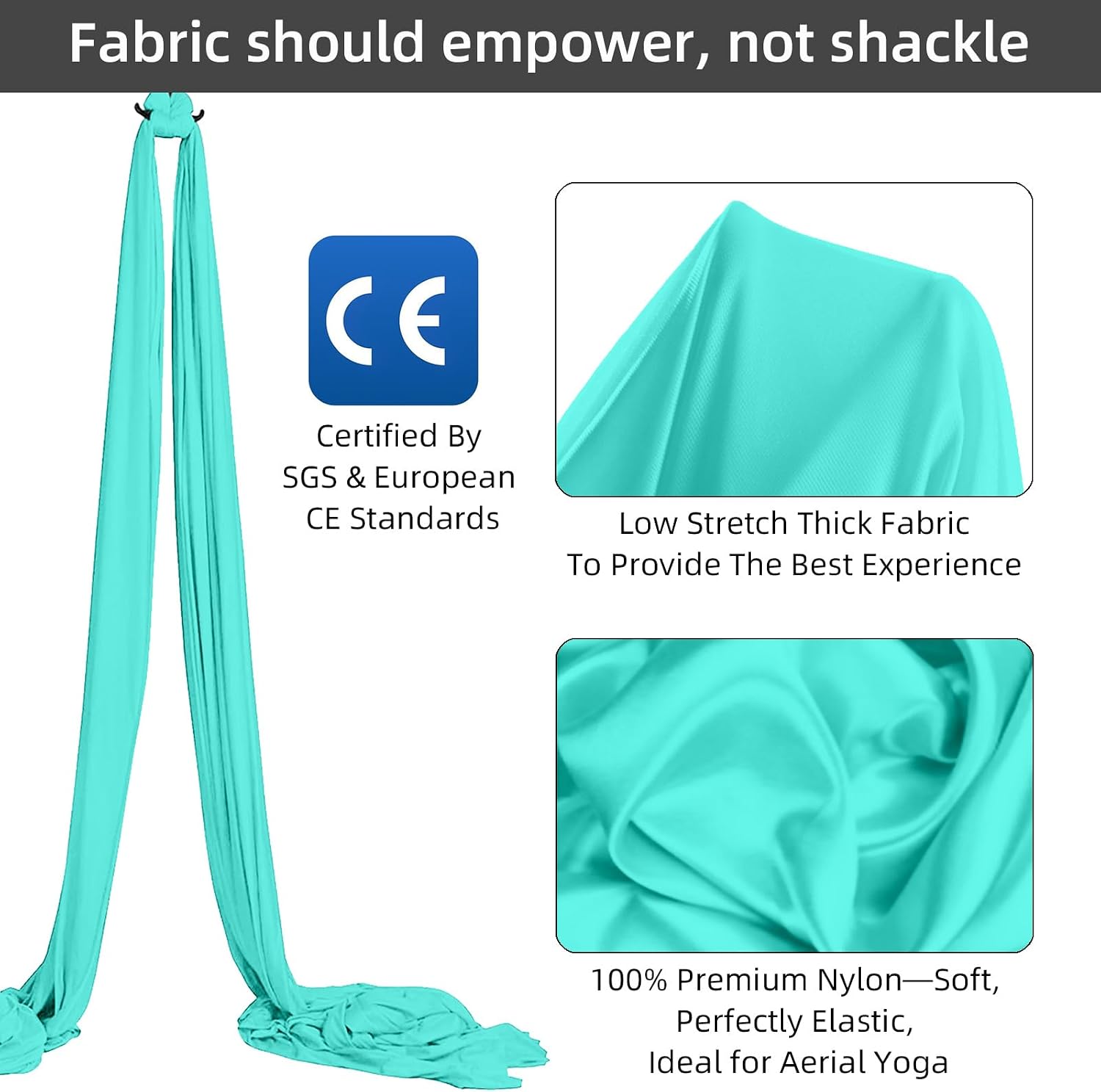 PRIOR FITNESS Aerial Silk Yoga Hammock Fabric Durable Silk Aerial Dance Flying Swing, Home Yoga Introduction