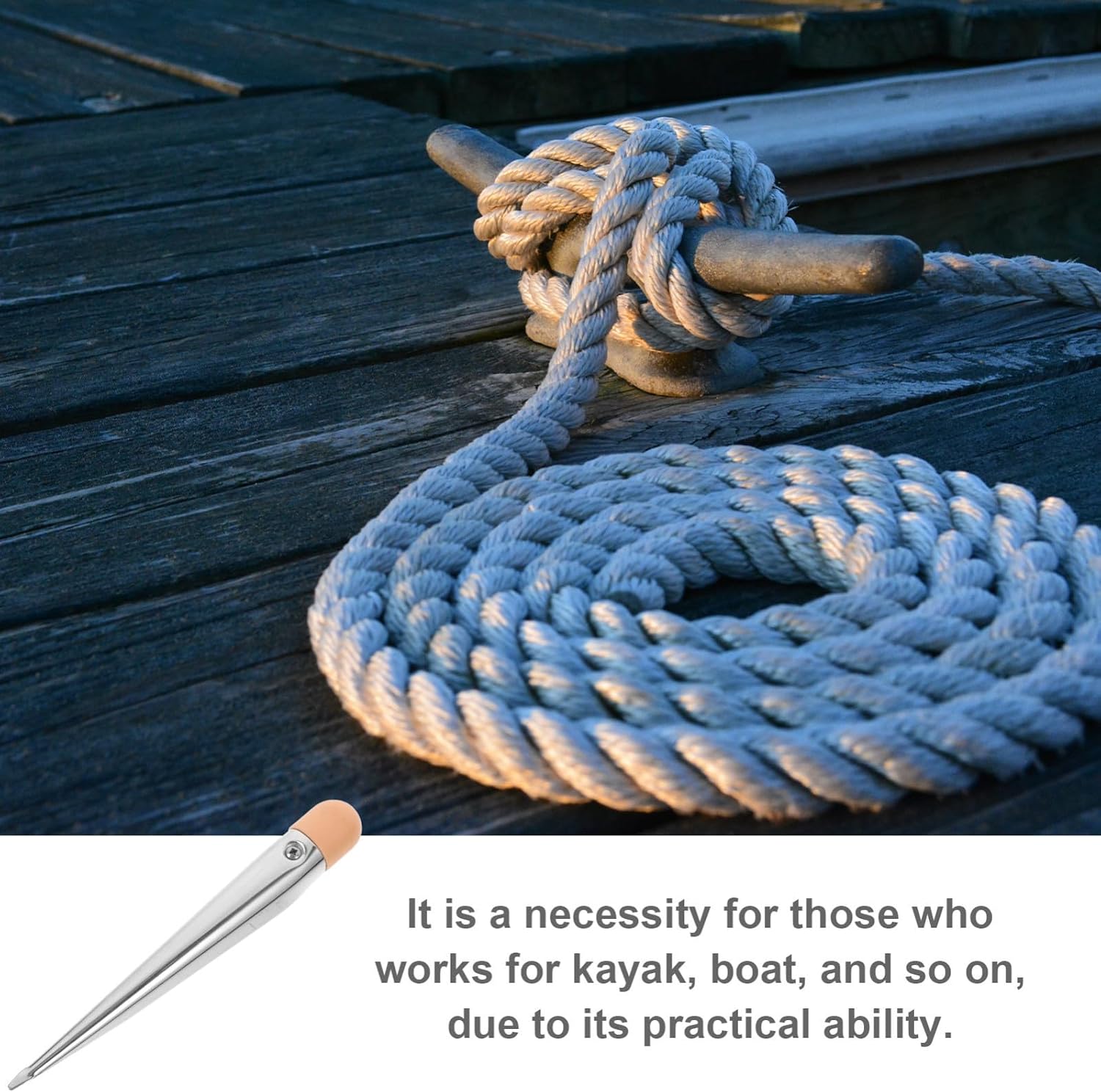 Stainless Steel Rope Threader Small Portable Kayak Hardware Threading Tool for Sailing and Boating Accessories