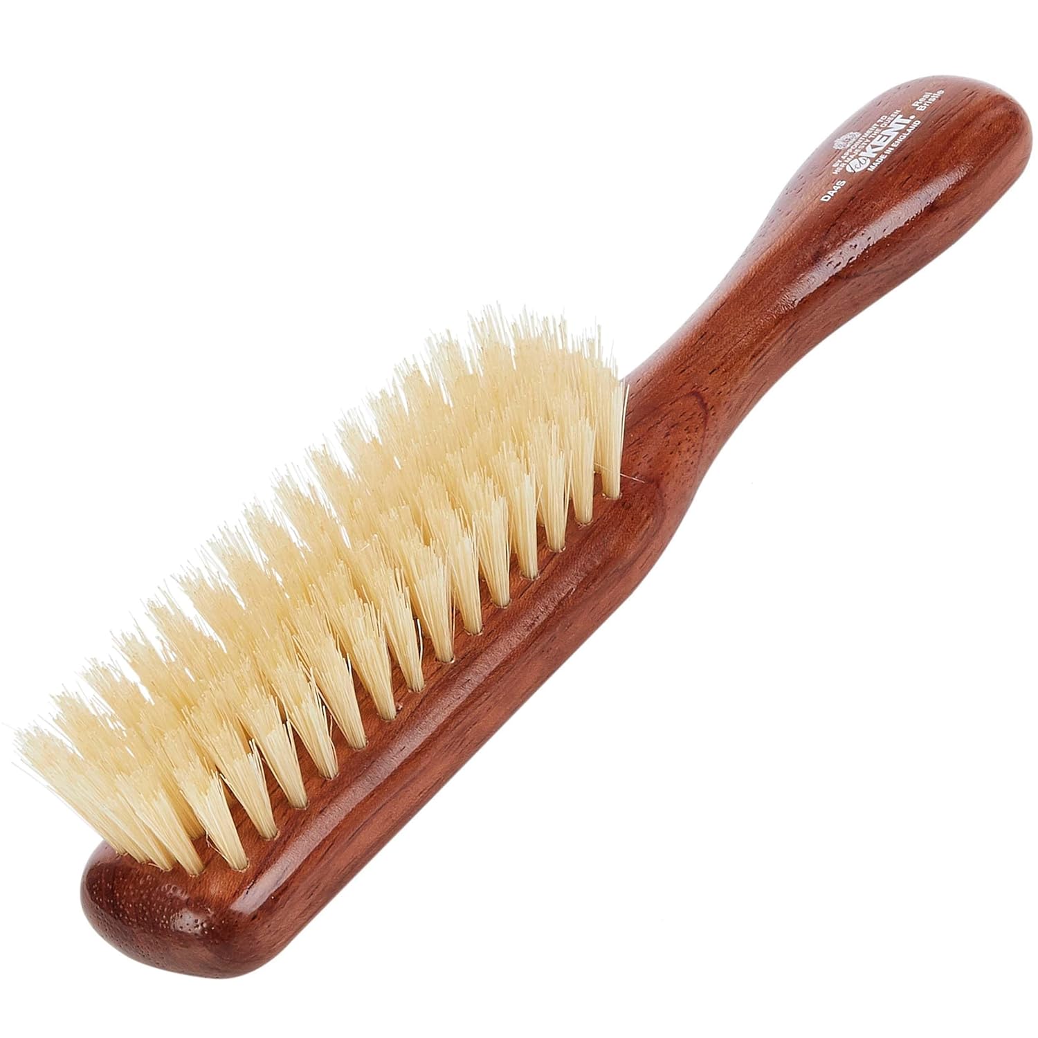 Kent DA4S Finest Women's Danta Wood, Soft White Bristle, Narrow Grooming Hair Brush - Fine or Thinning Hair, Promotes Shine/Stimulates Scalp