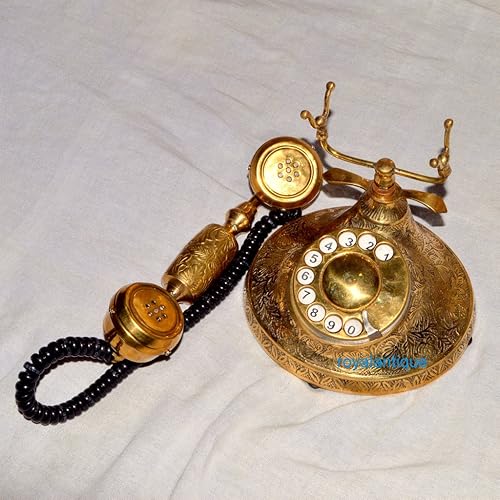 Miniatura 3 de royalantique Royal Brass Vintage Francés Victoriano Estilo Halloween Rotary Teléfono Teléfono