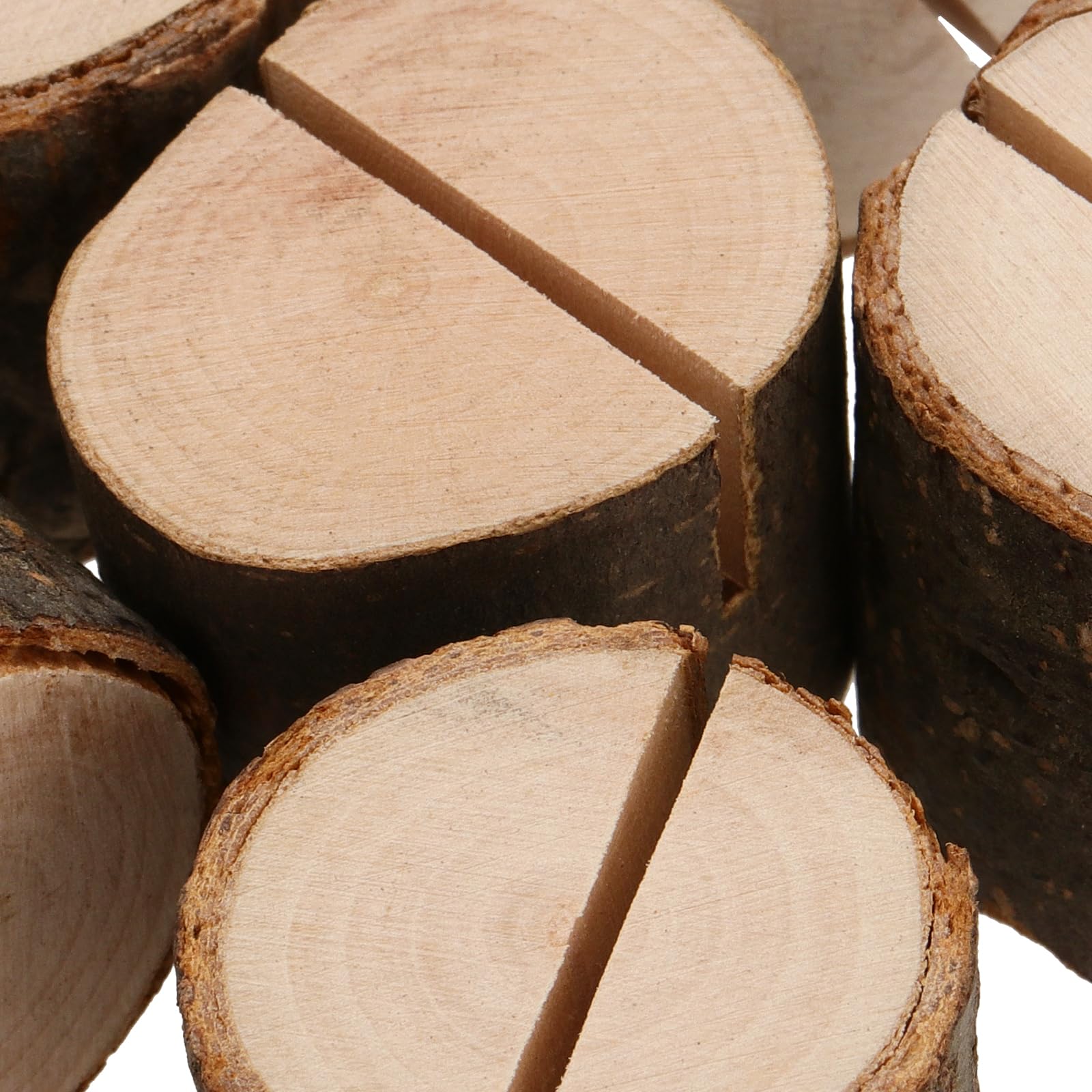 KEILEOHO 30 Stück Holz-Tischkartenhalter, Holz-Tischnummernhalter mit Kraftpapierkarten, Holz-Fotohalter Tischaufsteller für Tische, Bild-Namenskartenhalter für Hochzeiten, Restaurants, Partys