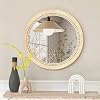 Espejo redondo de ratán ULIKE, 24 pulgadas, decoración de pared boho tejida, marco natural de mimbre con encanto granjero, ideal para baños, recámaras, entradas y hogares modernos 7