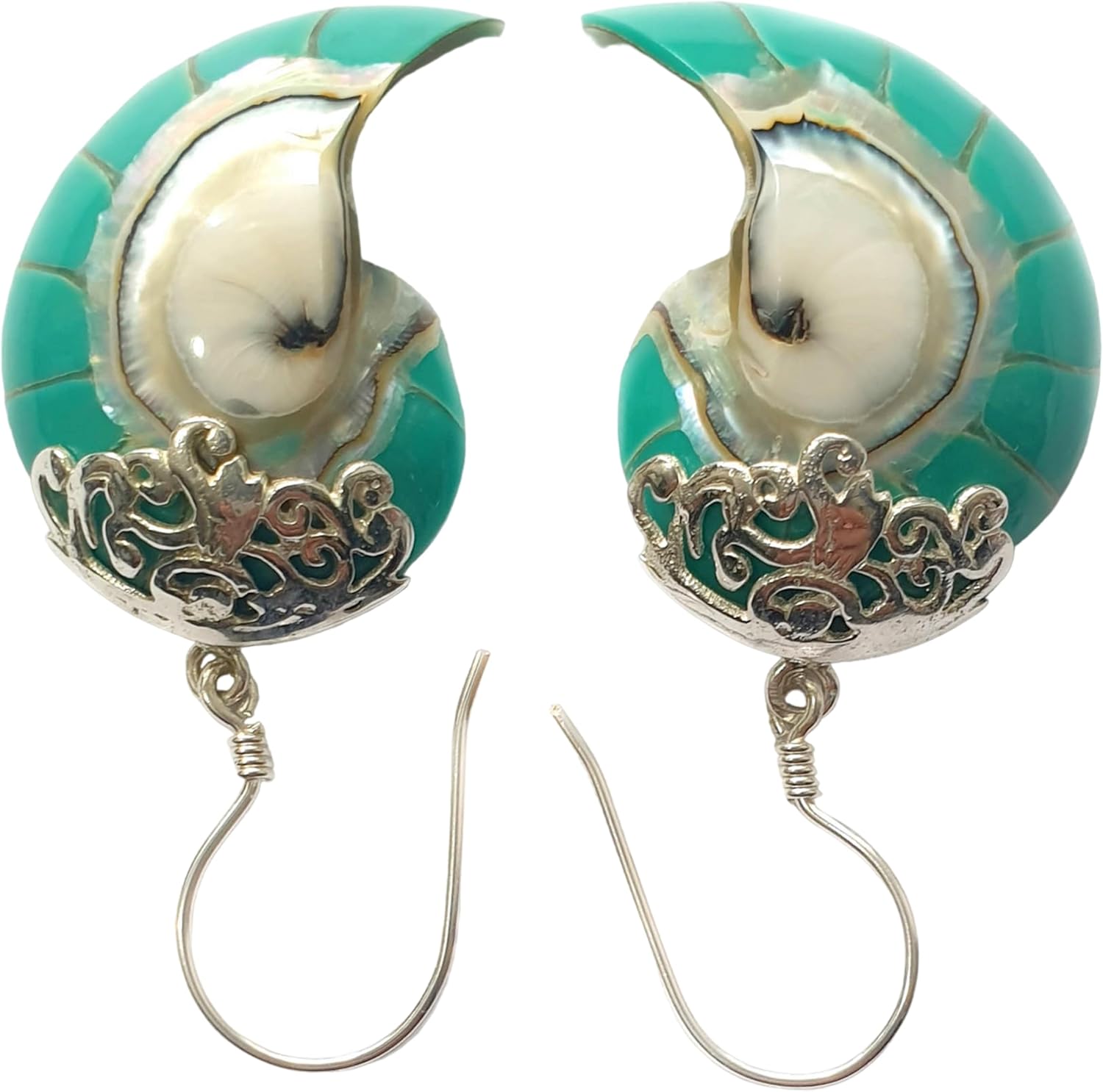 Natural Mother of Pearl Shell Earrings, Dangle Drop 925 Sterling Silver Mother of Pearl Earrings for Women Jewelry SE060-A - Image 4