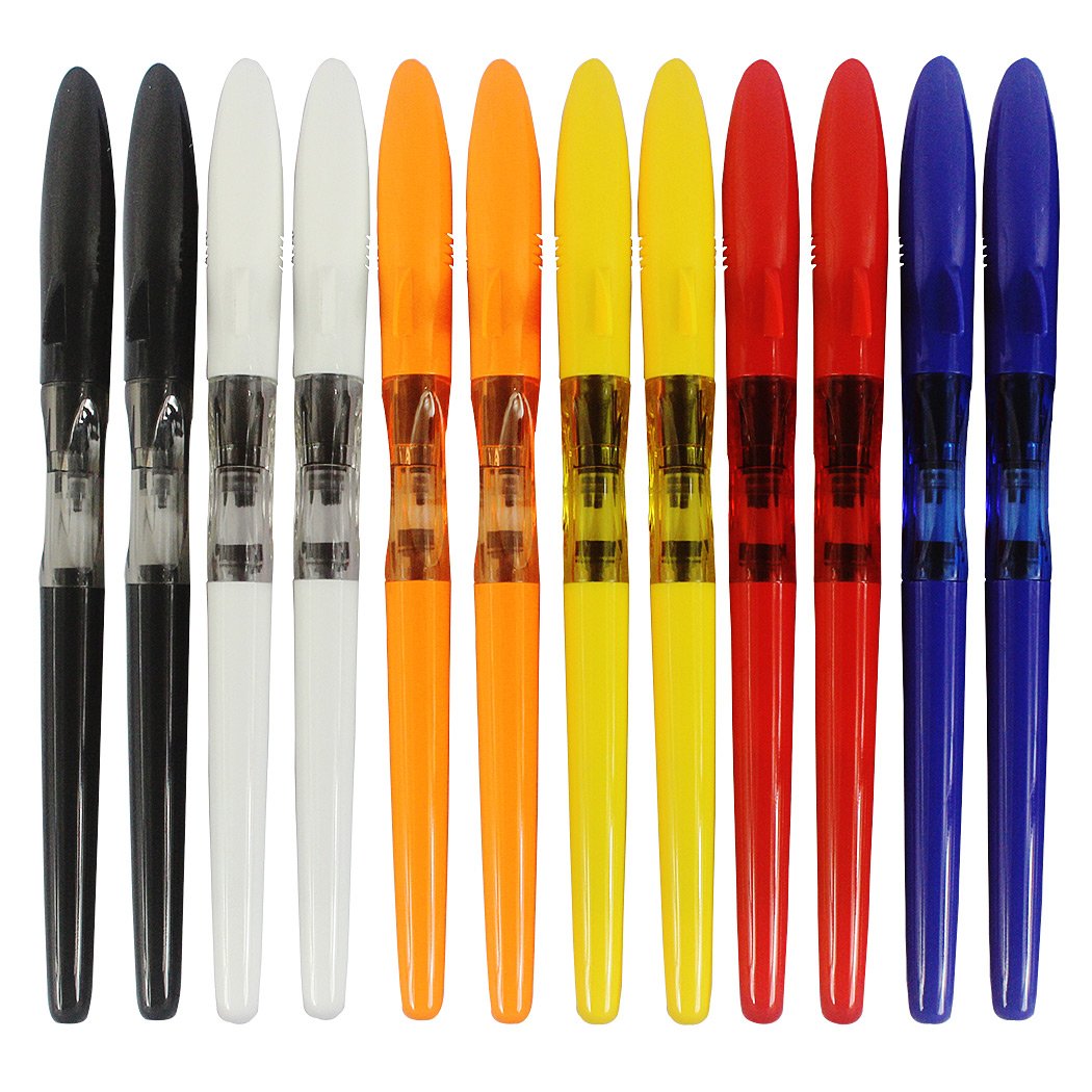 SIPLIV Shark Füllfederhalter Set – 12 Stück In 6 Farben, Mit Feinfeder, Konverter & Geschenkbox