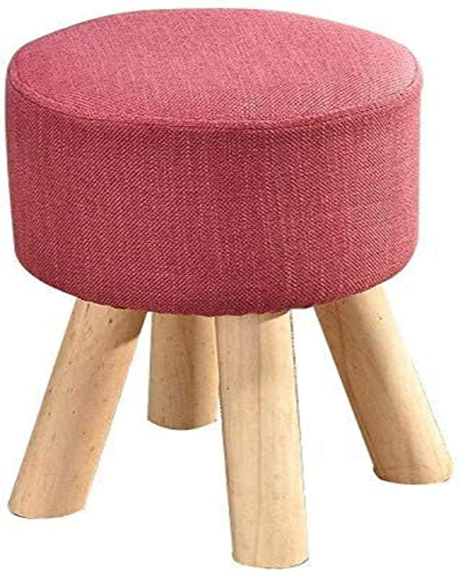 Repose-pieds de rangement rond et tabouret en bois pour salon et entrée