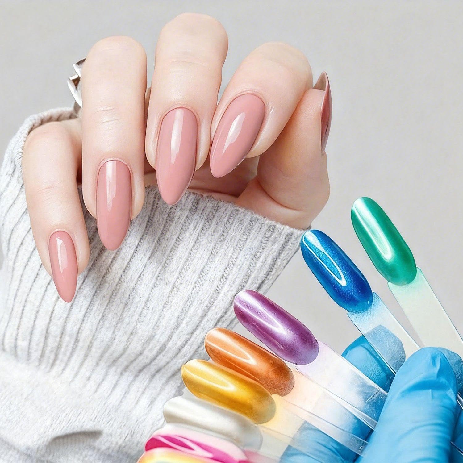 Tarjetas Transparentes De Color Para Uñas, 2 Pegatinas Digitales Impermeables, Pantryan En Forma De Abanico Con Anillos