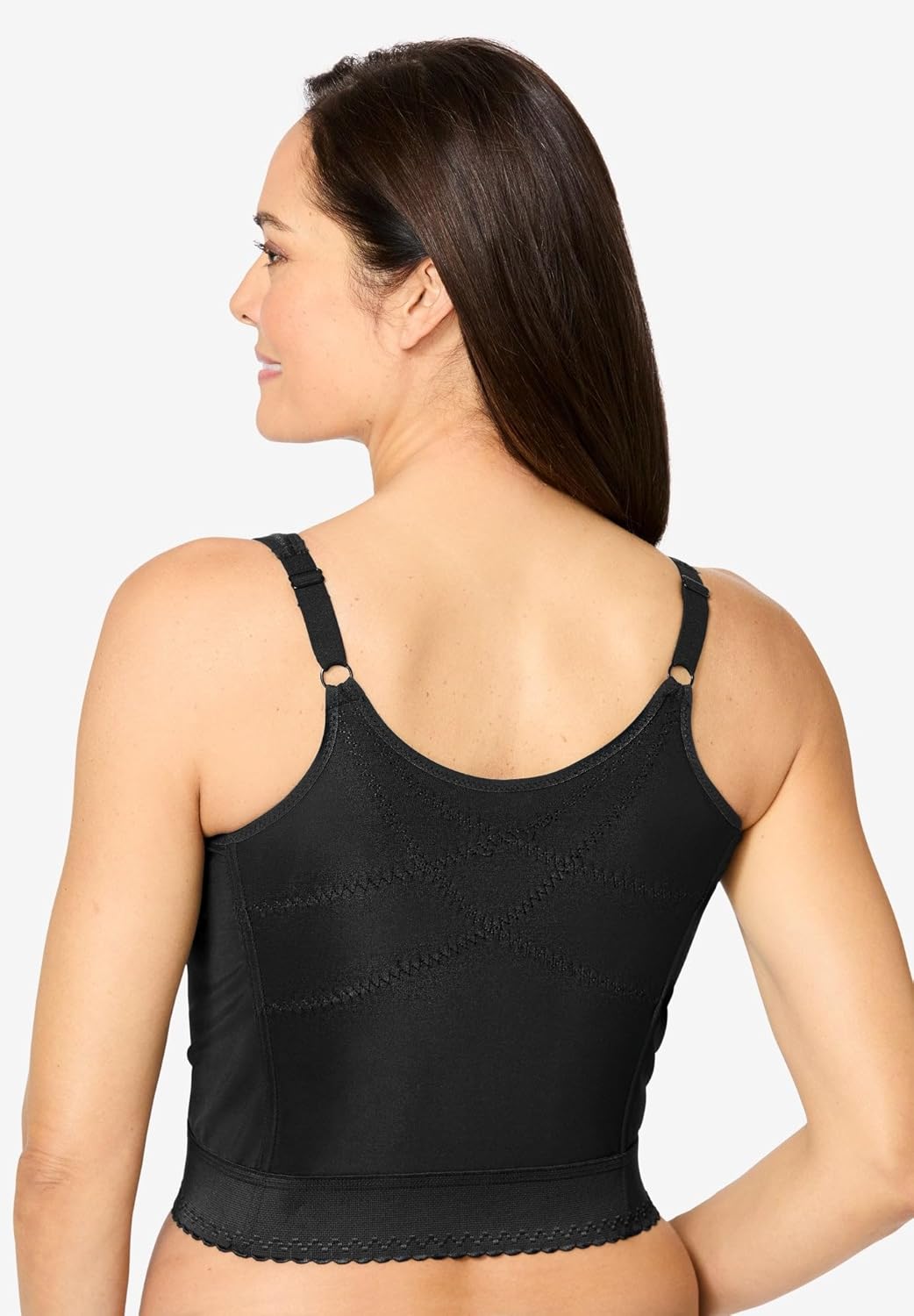 Comfort Choice Women's Plus Size Easy Enhancer Wireless Longline Posture Bra