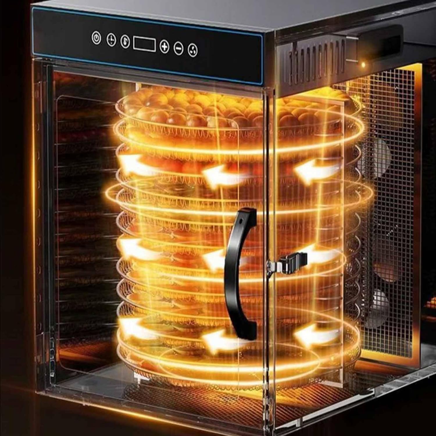 Vegetable Meat Drying Machine, Small Household Food Dryer 35.50× 47.50×43.50 Cm Rotary Adjustable Temperature Electric Fruits Dehydrator Suitable for Food Processing Plants,220V