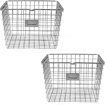 Spectrum Diversified Wire Storage Basket, Medium, Chrome, 2-Pack