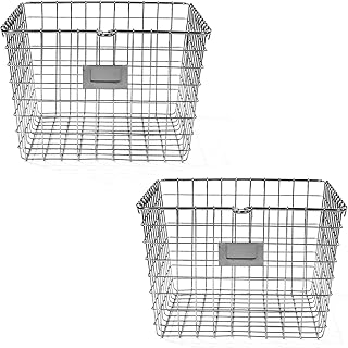 Spectrum Diversified Wire Storage Basket, Medium, Chrome, 2-Pack