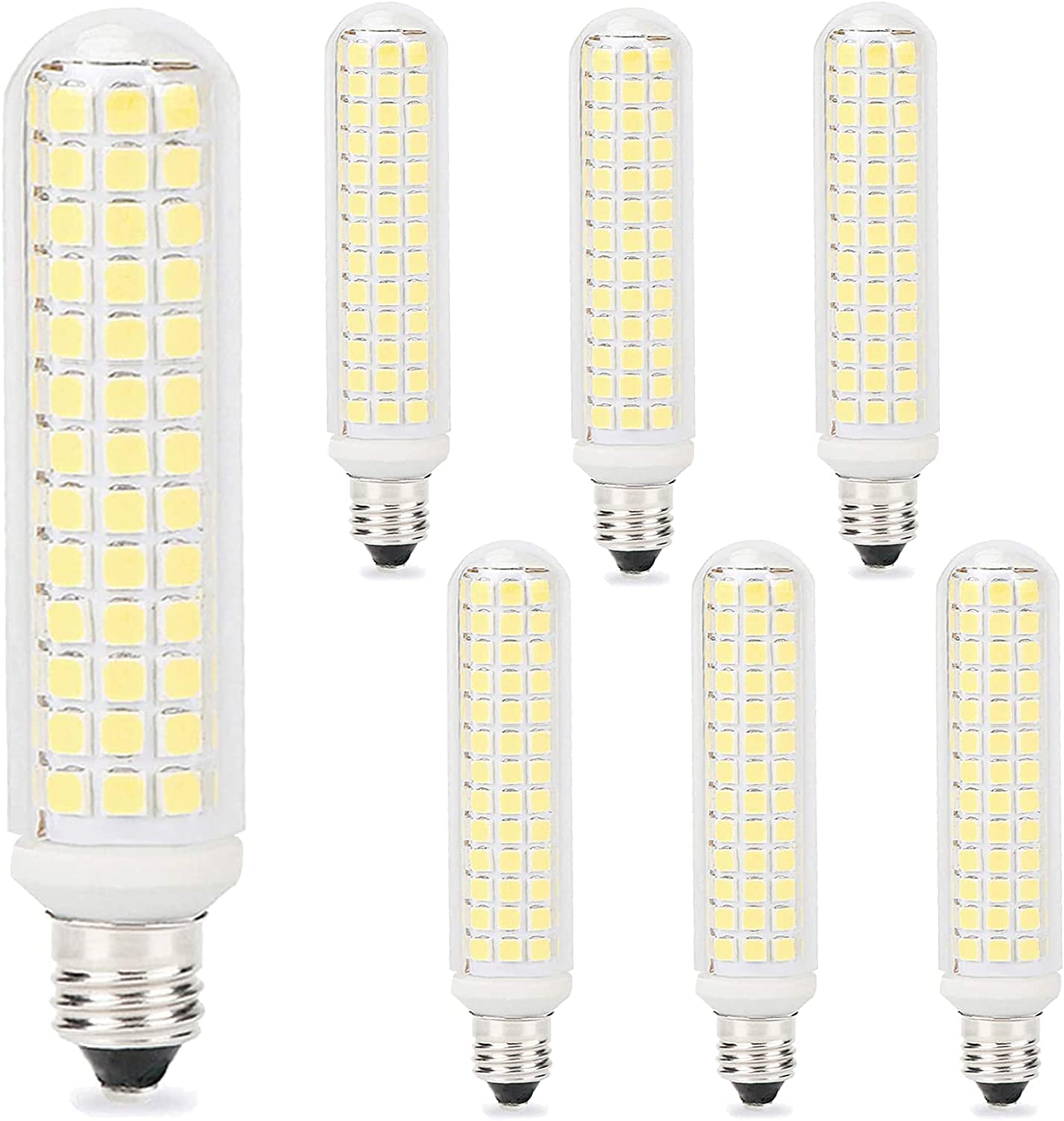 E11 LED Bulbs 13W Dimmable 134LED Beads 1300LM 2835SMD Led Corn Bulb AC 220V 360° Beam Angle, no Flickering for LED Chandelier Bulb Home Lighting,Cold White,7 Pack