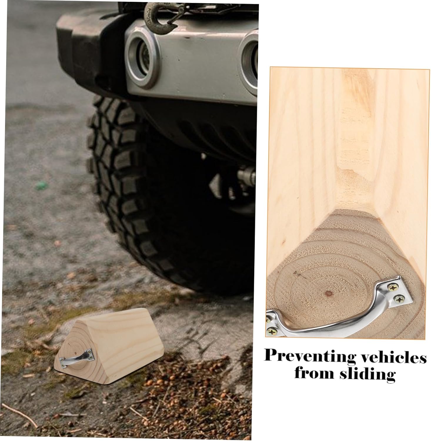 Wheel Chocks for Rv Travel Trailer Solid Wood Tire Chocks Trailer Accessories for Camper Car Safety