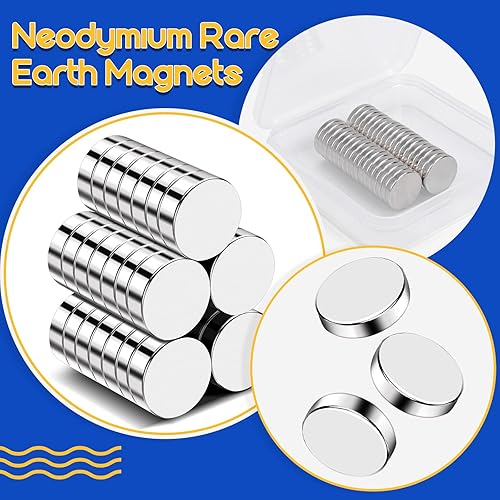 Miniatura 74 de Paquete de 120 imanes pequeños de 0.197 x 0.079 in, imanes de neodimio para manualidades, pizarra blanca, bricolaje