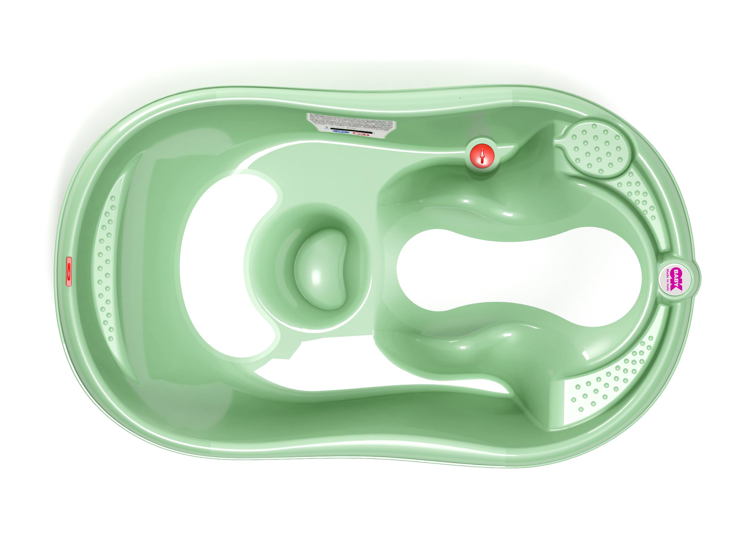 OKBABY Onda Evolution - Vaschetta dal Design Ergonomico con Seduta Antiscivolo per il Bagnetto del Neonato 0-12 Mesi - Verde