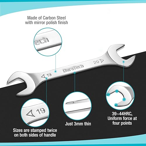 Miniatura 4 de DURATECH Llave de extremo abierto superfina de 0.748 in x 0.787 in, métrica