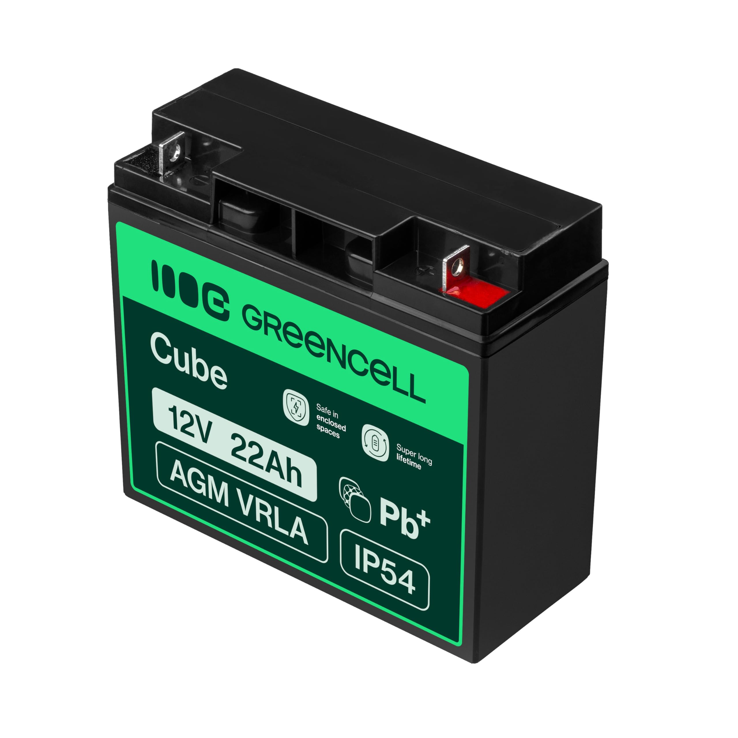 Green Cell AGM 12V 22Ah VRLA Batterie au Plomb pour Jouets et Tondeuses | pour Caisses et Balances, Systèmes d’Alarme et de Sécurité Incendie, Caméras de Surveillance et Systèmes de Télécommunication