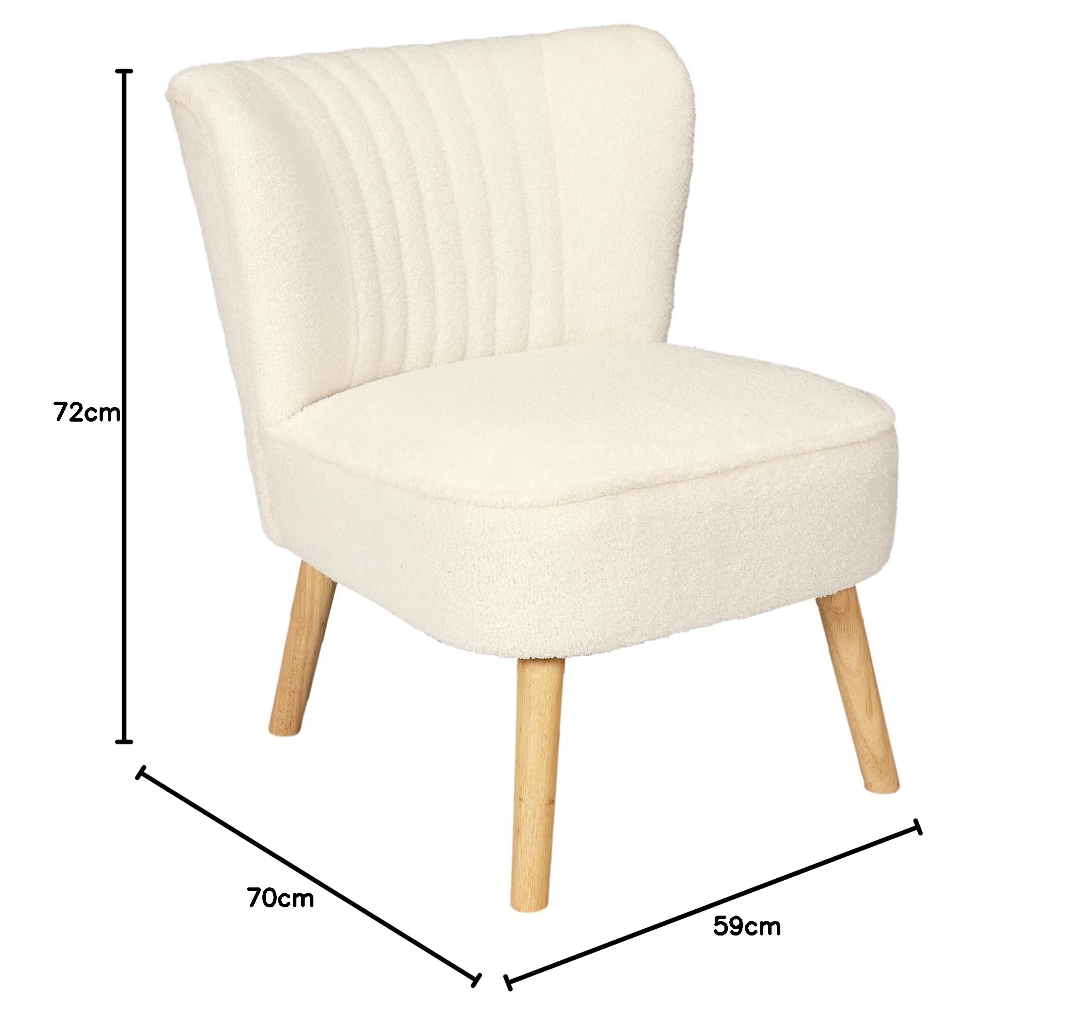 Sedia Butaca Erika - Poltrona In Stile Con Schienale Rigido, Colore Bianco, Gambe In Legno Di Pino, Portata Max 120 Kg - 3