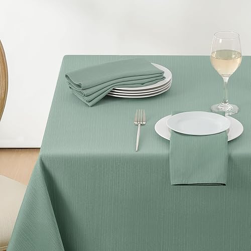 Softalker Mantel rectangular con textura de damasco, diseño de líneas geométricas de jacquard grueso, impermeable, resistente a las manchas,