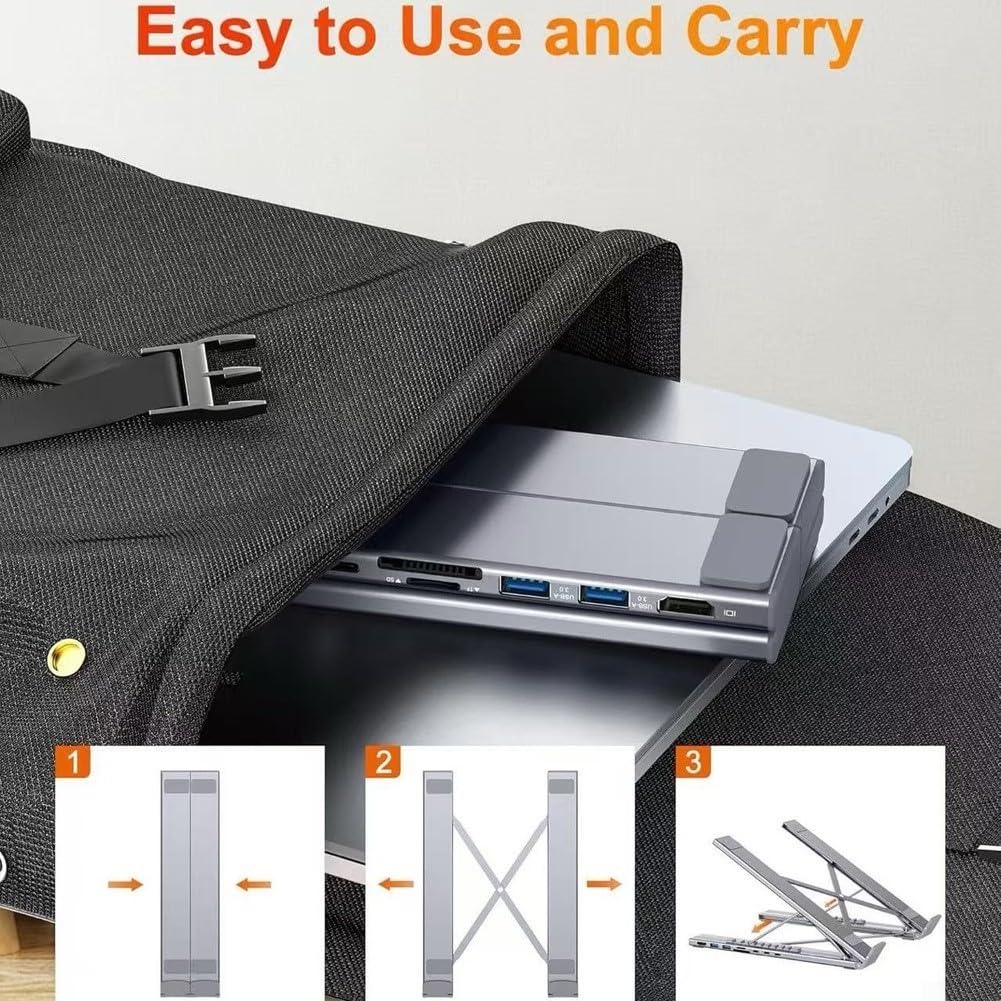 Hub USB C 9 in 1, docking station per laptop, compatibile con HDMI, USB 3.0, porta Ethernet, da viaggio portatile per professionisti e studenti