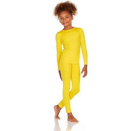 Kids Yellow Long Sleeve Thermal Underwear