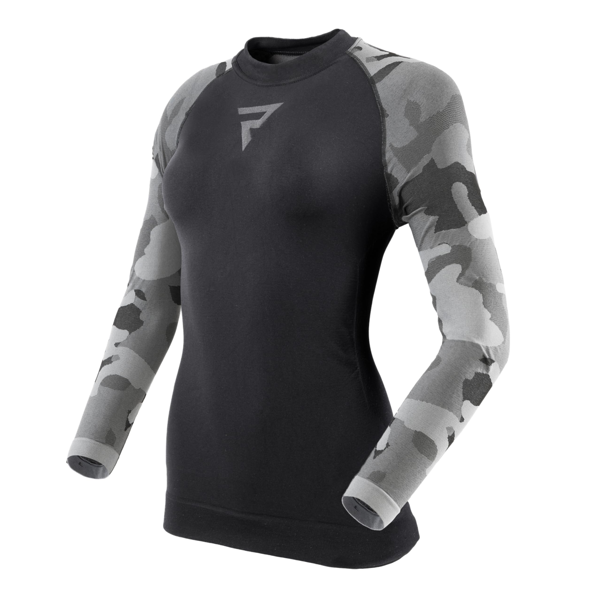 REBELHORN Freeze II Lady Maglia Termica Donna | Manica Lunga | Biancheria Termica Raffreddamento | Assorbe l'umidità | Traspirante | Zone di Compressione | Abbigliamento Moto Termico
