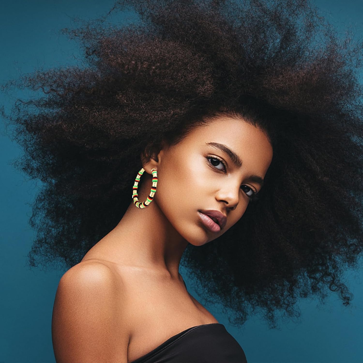 African Hoop Earrings for Black Women - 1865 History Juneteenth Jewelry Accessories - Statement Ethnic Dangle Earring for Girls