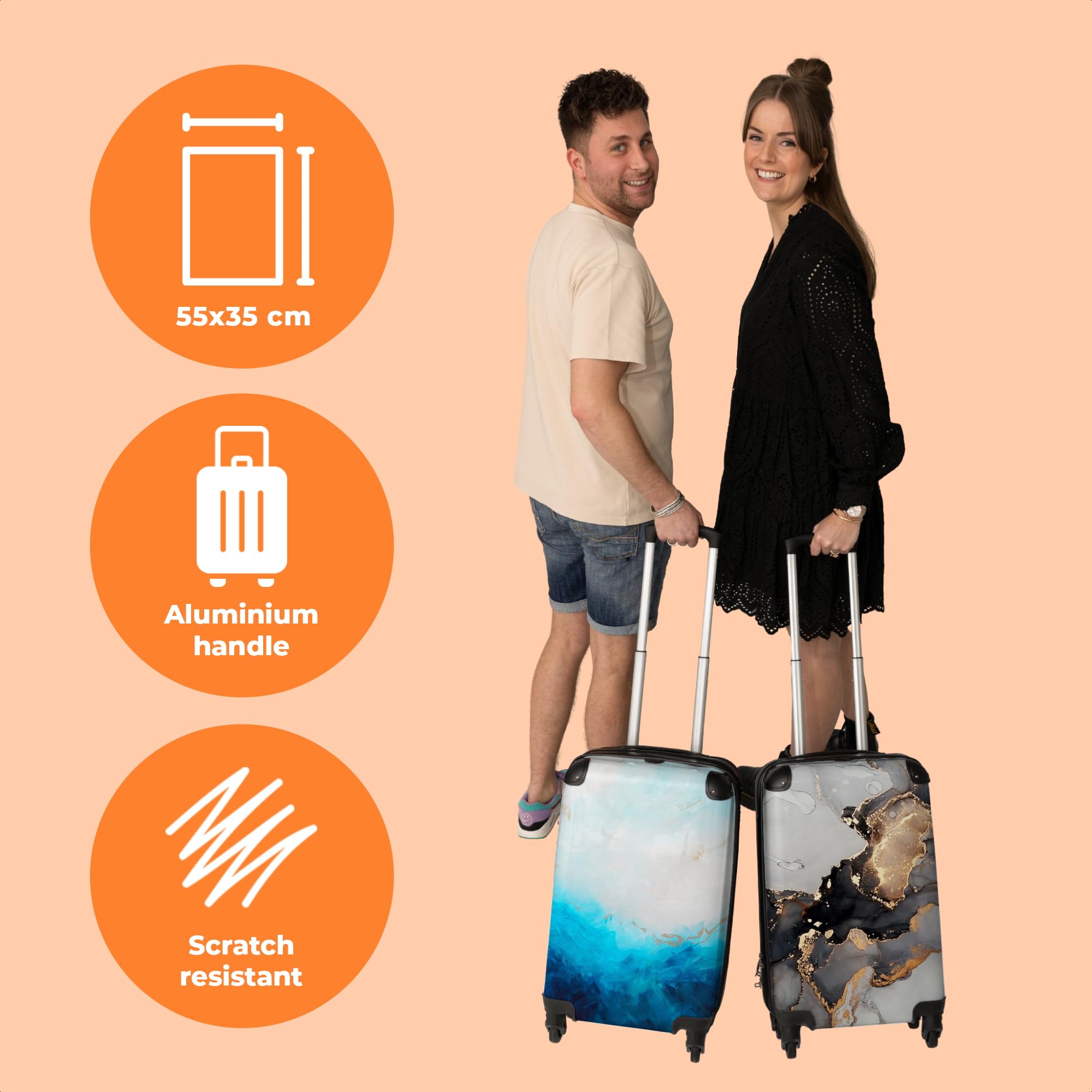 NoBoringSuitcases© Valigia Bagaglio a mano Trolley piccola