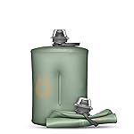 HydraPak Stow - Collapsible Backpacking Water Bottle (1 Liter) - BPA Free, Ultra Light, Spill-Proof Twist Cap - Sutro Green