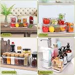 10 Boîtes d'organisateur de garde-manger, boîtes d'organisation de réfrigérateurs empilables avec lids, bacs de rangement en plastique transparent pour cuisine, comptoirs, armoires, réfrigérateurs, boissons, fruits, légumes, céréales