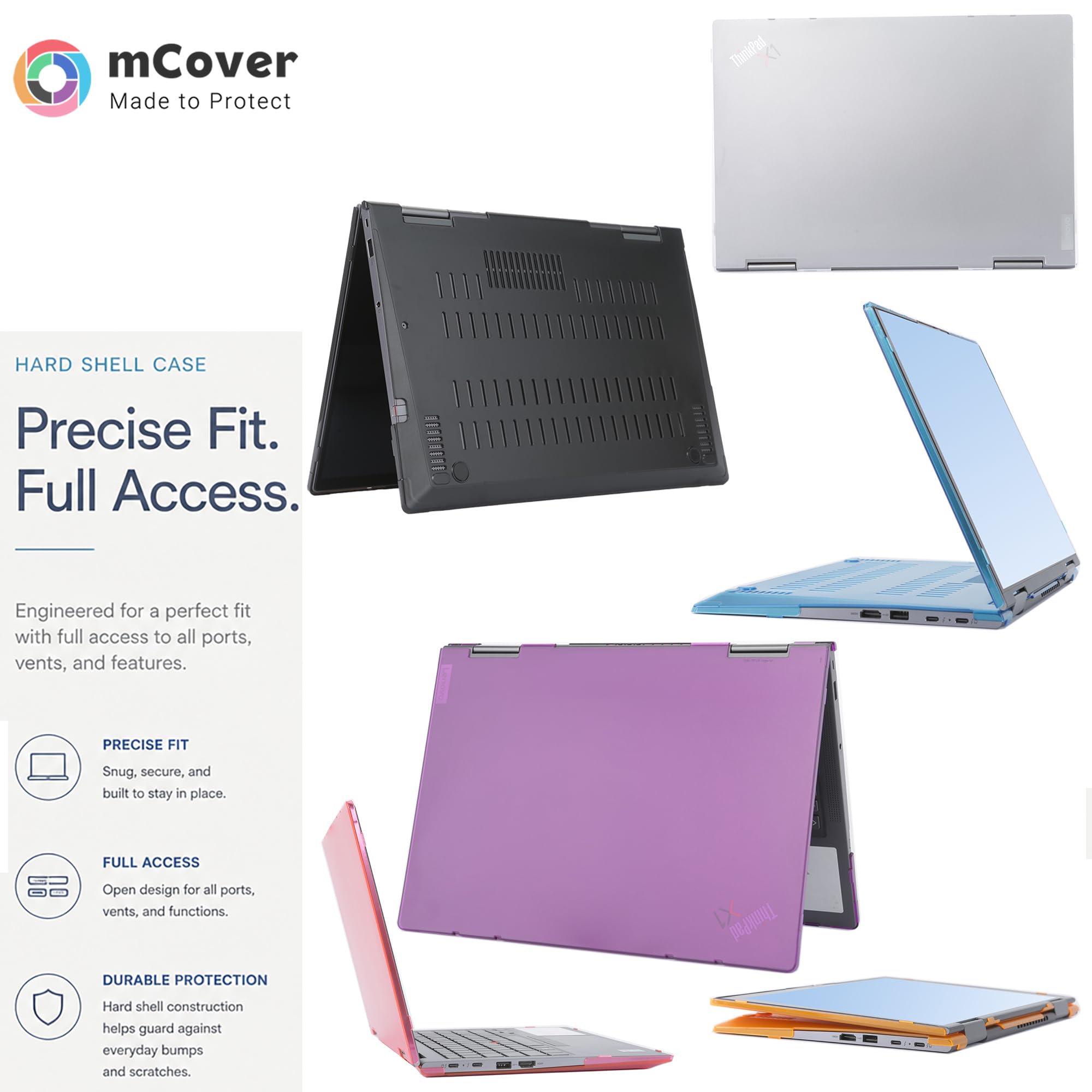 mCover Custodia compatibile solo per Lenovo ThinkPad X1 Yoga Gen 6/7/8 2024 da 14" 2-in-1 2021-2024 PC notebook Windows (non funziona con altri modelli Lenovo) - Blu