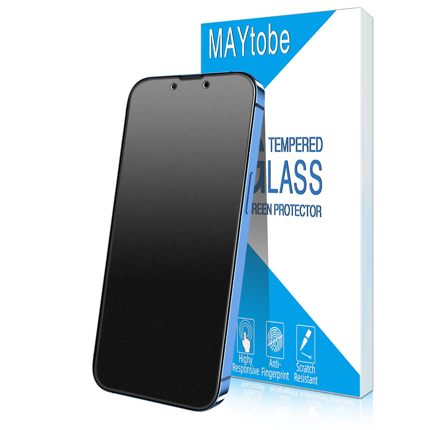 MAYtobe 2 Unidades Protector de Pantalla Mate para iPhone 14, 13, 13 Pro | Cristal Vidrio Templado Mate, Antirreflejos, Antihuellas, Antiarañazos, Dureza 9H