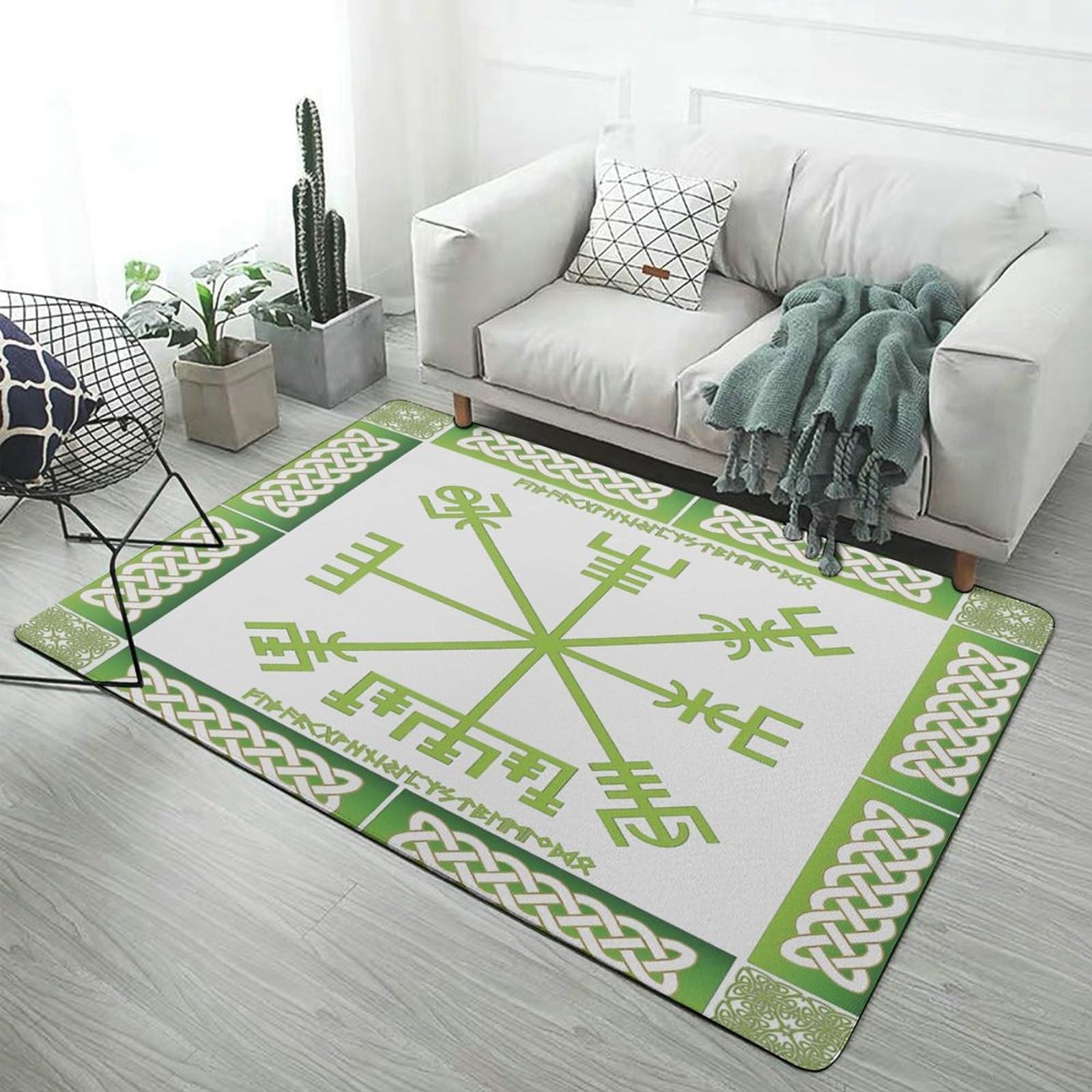 Tapis Vegvisir pour chambre à coucher et salle de jeux au design polaire doux 100x150