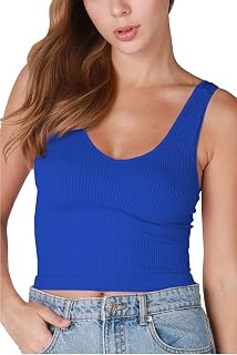 NIKIBIKI Women Seamless V-Neck Ribbed Crop Top, Made in U.S.A, One Size
