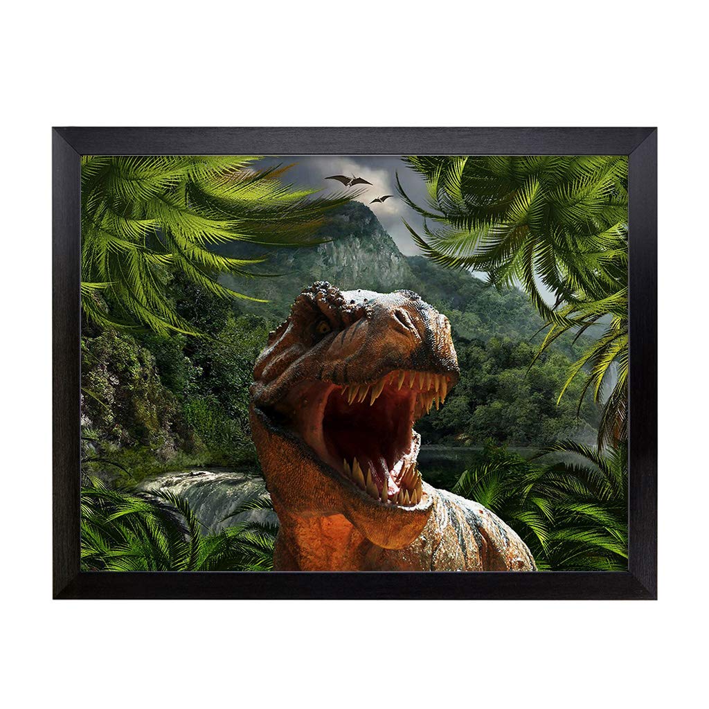 Lap Tray with Cushion | Tyrannosaurus Rex Dinosaur | Padded Bean Bag Cushion | For Eating, Working, Crafting, Laptop | Portable Table Desk