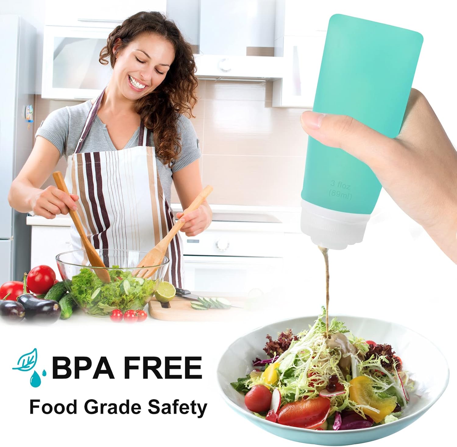 4 Pack Travel Bottles, TSA Approved Containers, Leak-Proof and Refillable Silicone Travel Size Bottles, Suitable for Shampoo, Conditioner, Body Wash, Lotion and Other Toiletries Supplies (3 Ounces) : Beauty & Personal Care