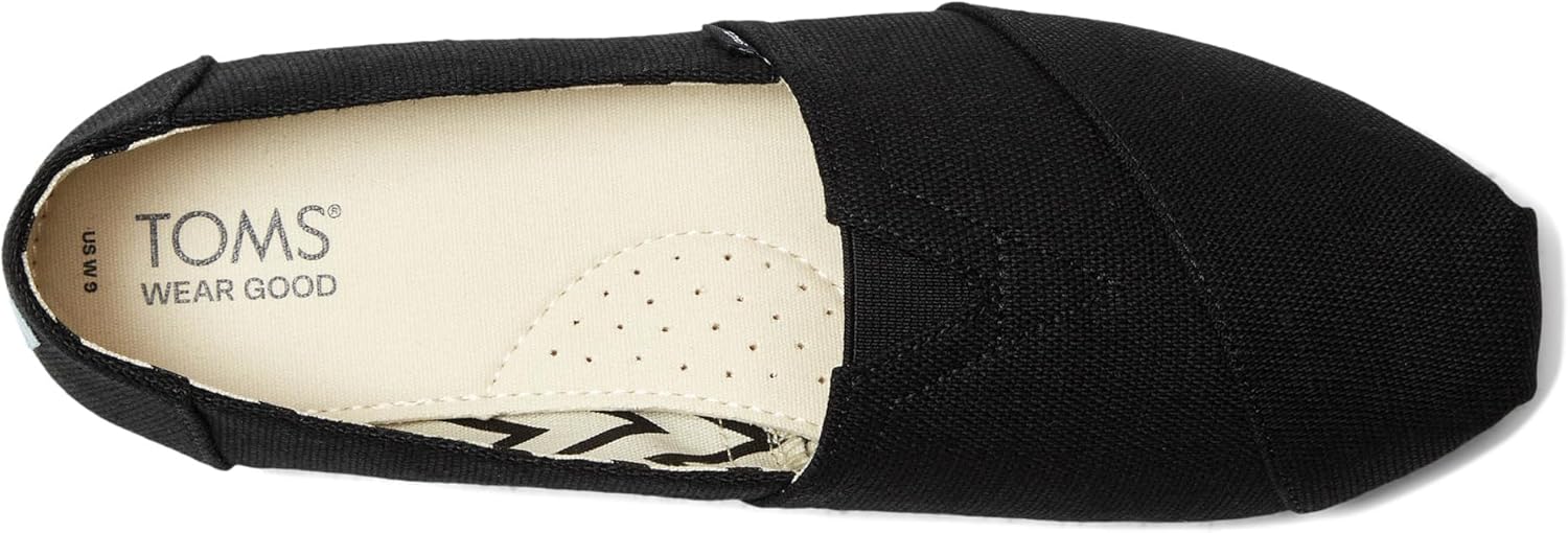Toms Womens Classic Alpargata with Heritage Canvas Black/Black 5.5 Medium - Image 2