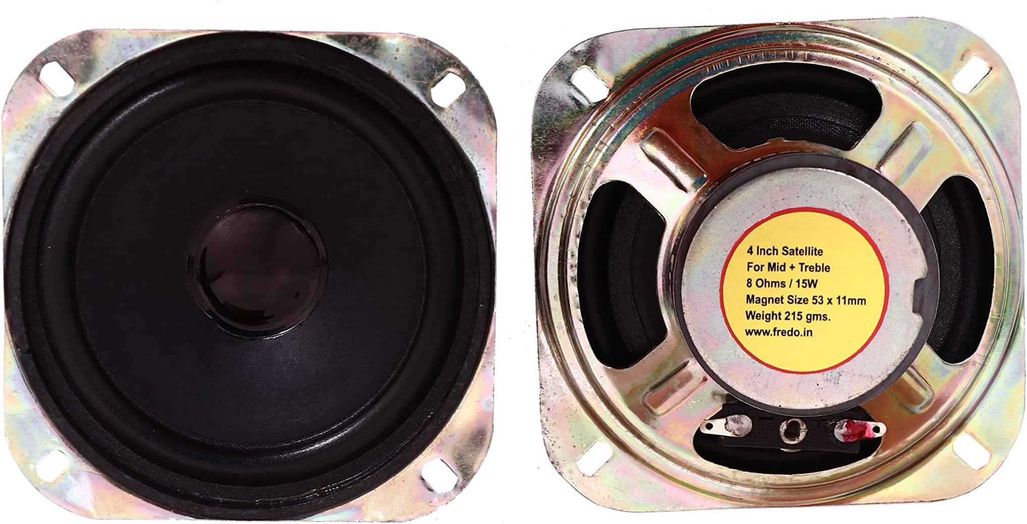 Fredo Frd4.8Stl 4 Inch Mid Range Satellite (125W Peak) Speakers - Black, Wired