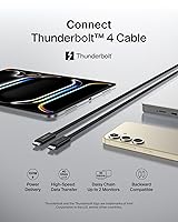 Vista 2 de Belkin Cable Thunderbolt 4 (3.3 ft, cable de alimentación de 3.3 pies), cable USB-C a USB-C con entrega de energía de 100 W, compatible con USB 4