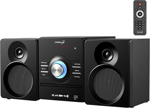 Compact System with CD Player Bluetooth Speakers Mini HiFi Music System Stereo System USB AUX In CD/MP3 FM Radio 30 Memory Slots LED Display System with Boxes Micro HiFi System