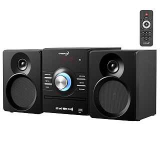 Système compact HiFi stéréo Bluetooth | Mini chaîne CD USB AUX FM 30 mémoires LED - Les Beatles, Paul McCartney, John Lennon, RIngo Starr, George Harrison