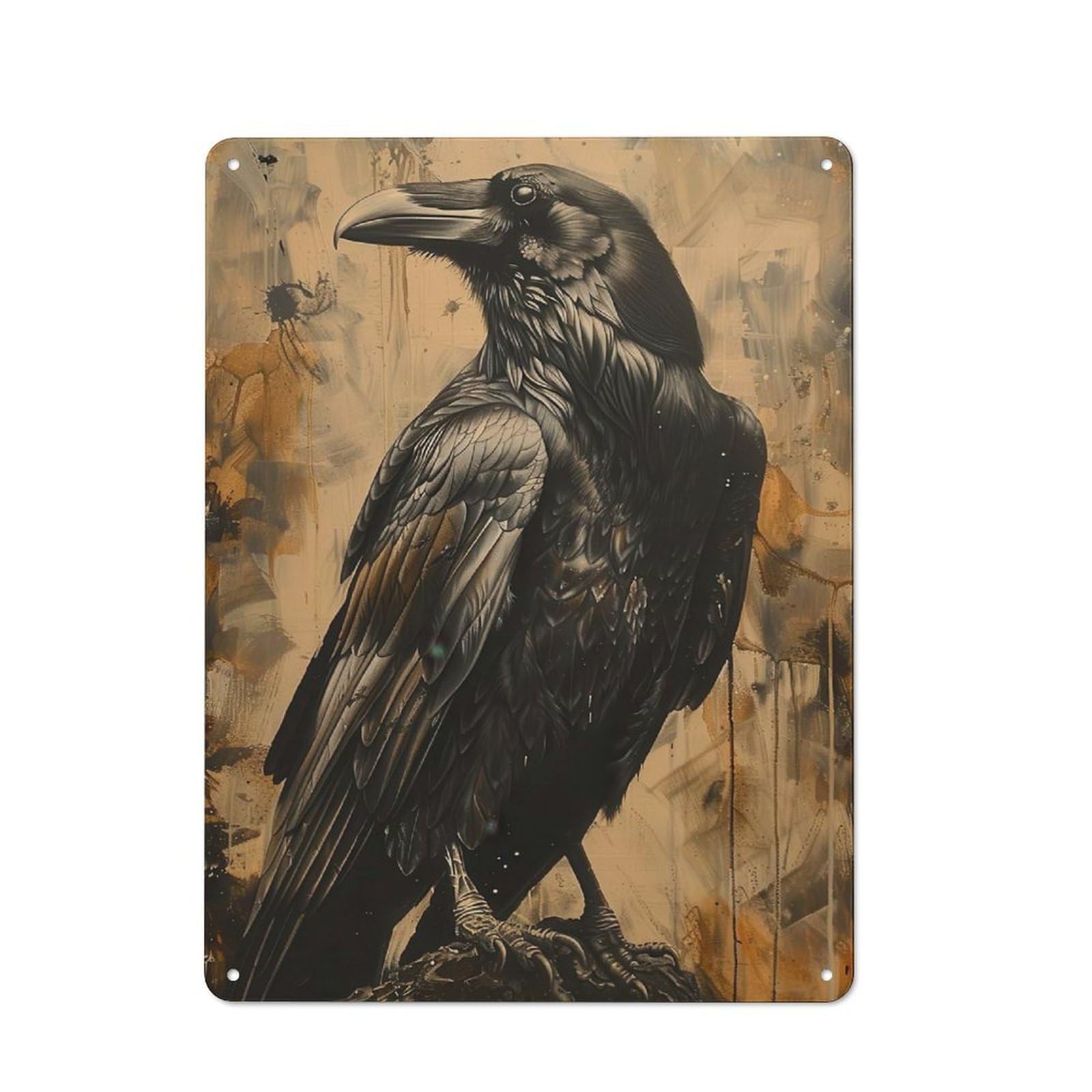 Junmoney Ethereal Raven Tin Sign 40X30cm With For Workshop Wall, Retro Decor, For Vintage Wall Decor Fans, For Garage And Workshop Walls