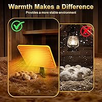 Vista 7 de Placa de cría para pollitos, placa de calor para pollitos de 50 a 158 ℉ con termostato inteligente, calentador de panel de calefacción radiante