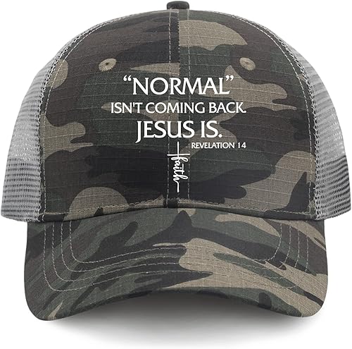 Miniatura 9 de Gorras de béisbol Normal Isn't Coming Back Jesus is Gorra de béisbol para hombre Gorra de mezclilla gráfica ajustable