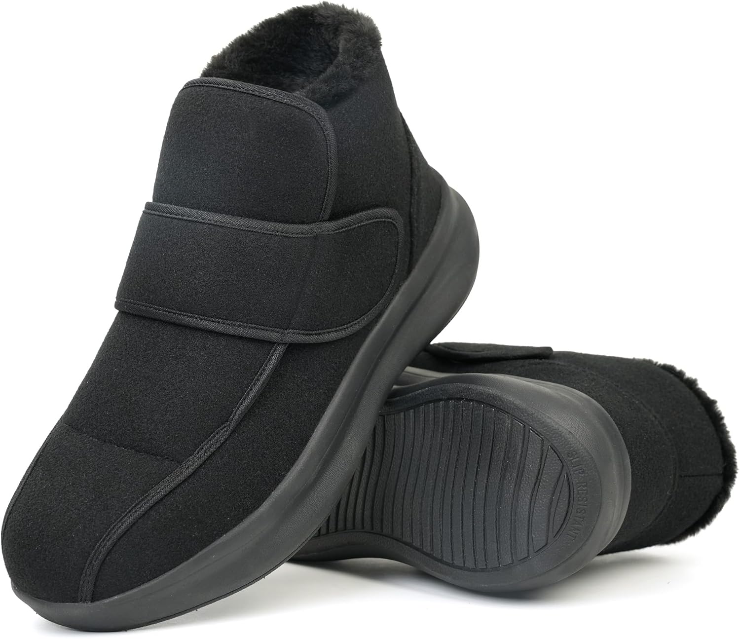 ORTOREX Men Diabetic Shoes Warm Winter Walking Booties Snow Boots for Swollen Feet