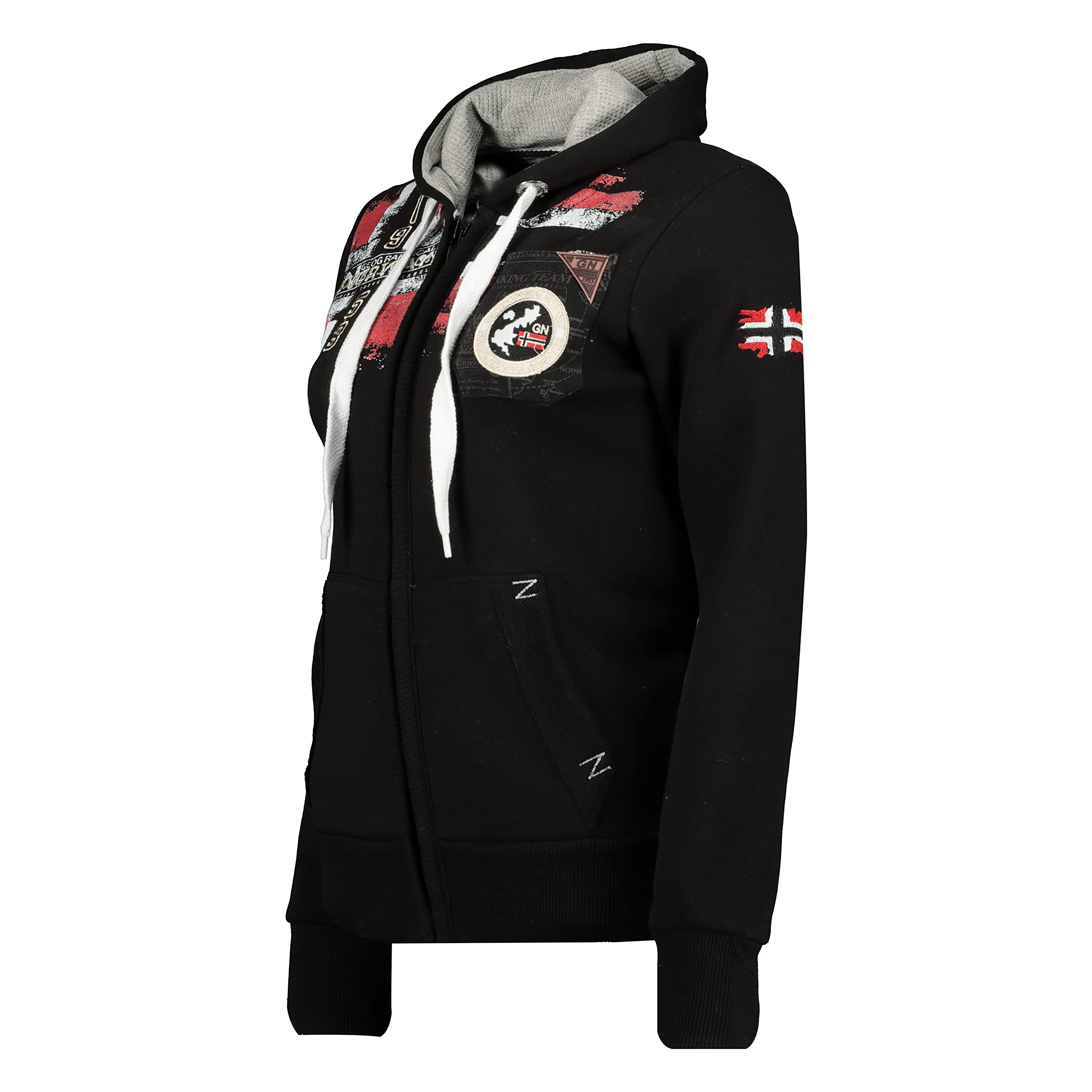 Geographical Norway Fespote Lady - Sweat Femme Zip Capuche Poches - Sweatshirt Manches Longues Chaud Hoodie Veste - Pull Femmes Saison Printemps Ete Automne Hiver