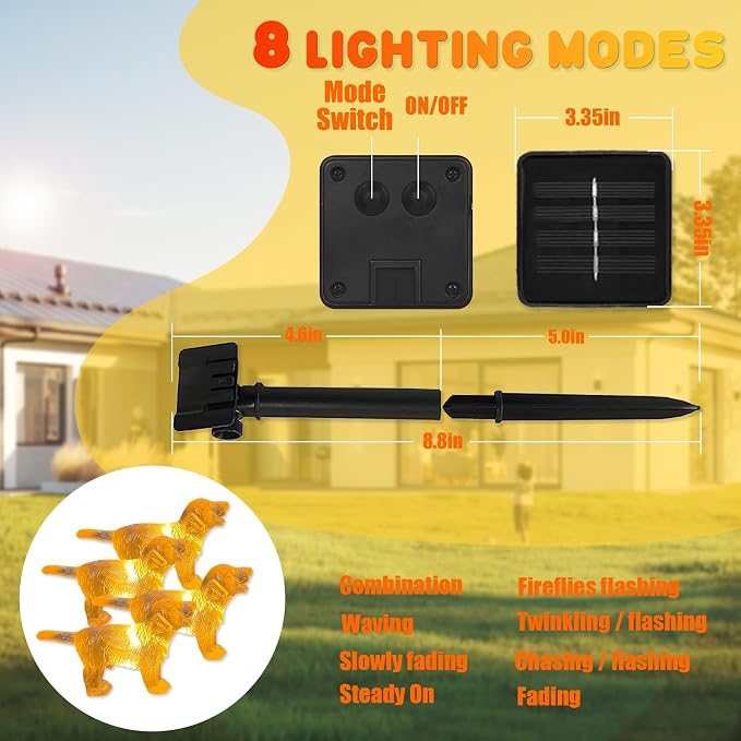 Luces solares decorativas de cuerda Labrador 14ft 40LED miniatura 4