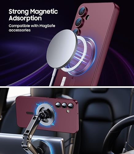 Vista 28 de Magnetic for Samsung Galaxy S24 Ultra Case [Compatible with MagSafe][Built-in Camera Lens Protector] Slim Soft Bumper TPU Shockproof Phone Shell