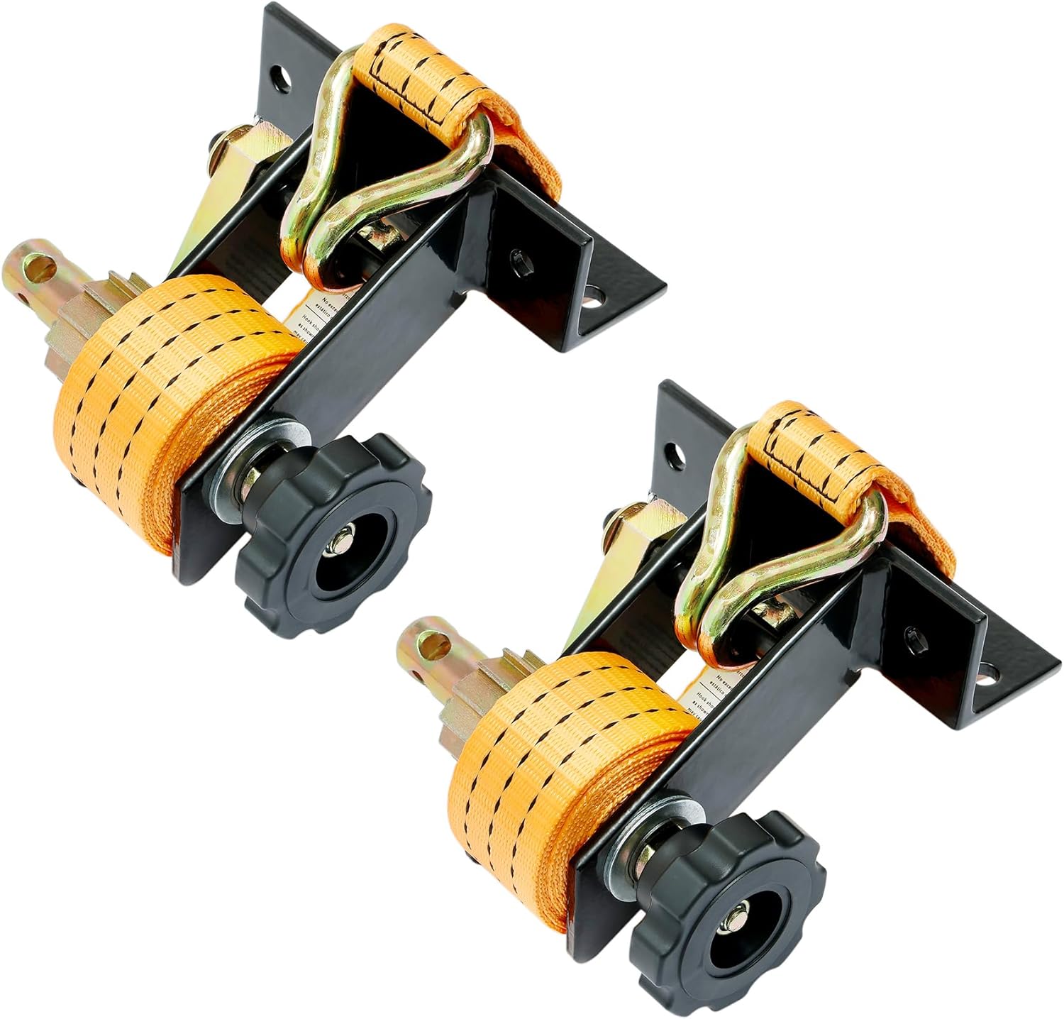 Pipe Rack Ratchet Straps, W/JHook (2PCS), 1.4" Black